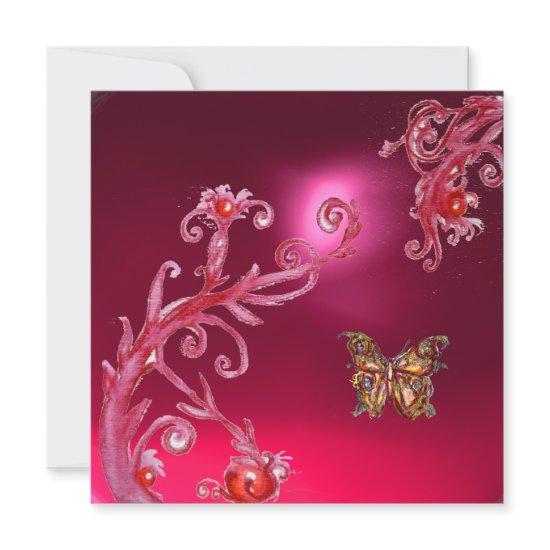 BUTTERFLY  RED RUBY bright pink