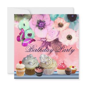 BUTTERFLY,ROSES,ANEMONE FLOWERS,CUPCAKES Birthday