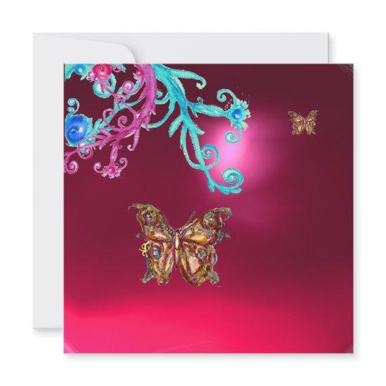 BUTTERFLY  RUBY ,blue bright pink red