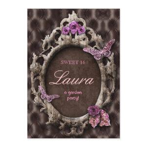 Butterfly Sweet 16 Invite Vintage Garden Party PB