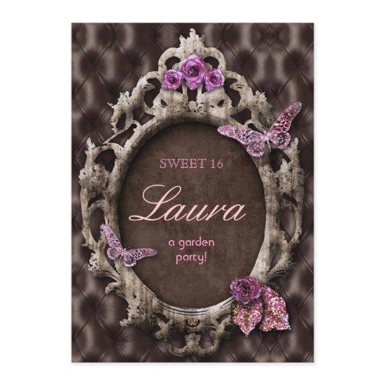 Butterfly Sweet 16 Invite Vintage Garden Party PB