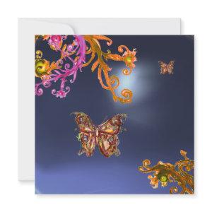 BUTTERFLY TOPAZ  BLUE, bright pink orange brown