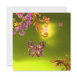 BUTTERFLY TOPAZ YELLOW, bright pink orange brown