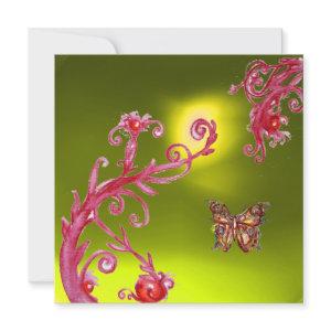 BUTTERFLY  TOPAZ YELLOW bright pink,red