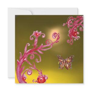 BUTTERFLY  TOPAZ YELLOW bright pink,red