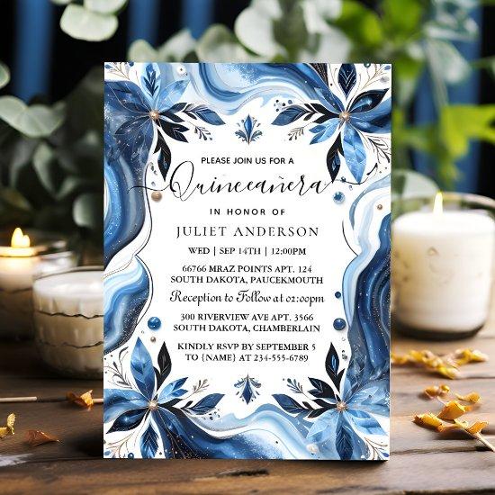 By Ombre ivory Ice Sky Gold Royal Blue Quinceanera