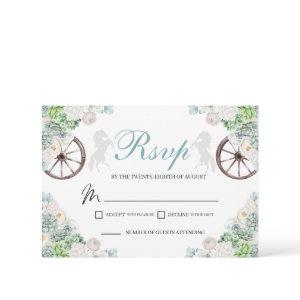 Cacti Mint Green Western Quinceanera RSVP Card