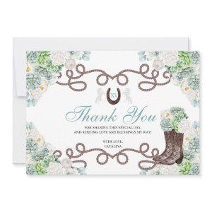 Cacti Western Horse Quinceanera Thank You Card