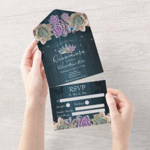 Cactus and Butterfly Elegant Quinceanera wood All In One