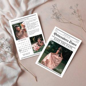 Calendar newspaper photo quinceañera save the date