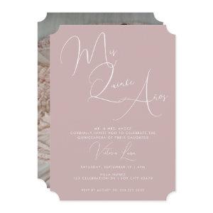 Calligraphy Blush Pink 15th Birthday quinceañera