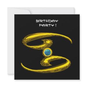 CANCER OPALE, aquamarine bright yellow blue black Announcement