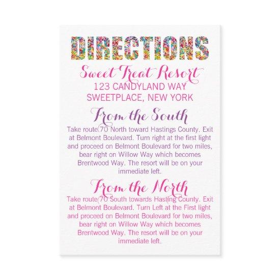 Candy Theme DIRECTIONS Card