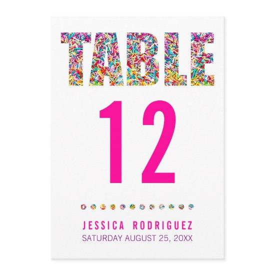 Candy Theme TABLE NUMBER CARD