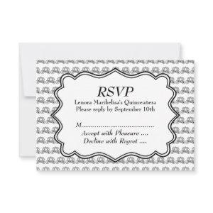 Carriage Pattern Quinceanera RSVP Card