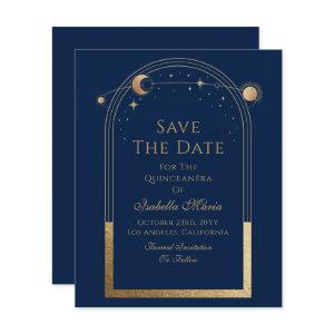 Celestial Blue Save The Date Birthday Quinceanera