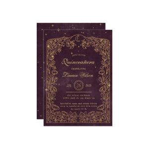 Celestial Burgundy Gold Exclusive Quinceanera