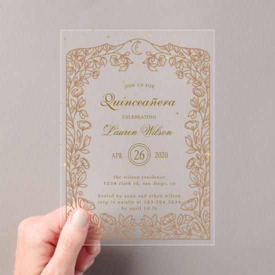 Celestial Gold Exclusive Quinceanera Acrylic