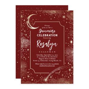 Celestial Gold Stars and Moon Night Quinceanera