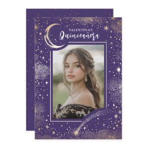 Celestial Gold Stars Moon Night Quinceanera Photo