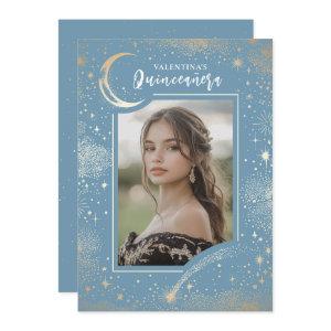 Celestial Gold Stars Moon Night Quinceanera Photo