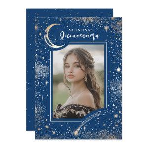 Celestial Gold Stars Moon Night Quinceanera Photo