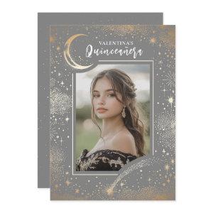 Celestial Gold Stars Moon Night Quinceanera Photo