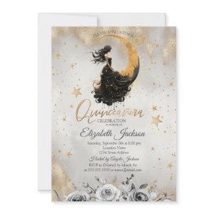 Celestial  Moon Girl Flowers Stars Quinceanera
