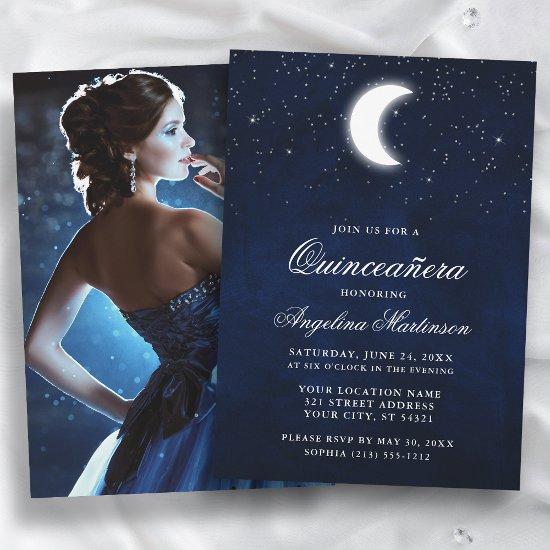 Celestial Moon Stars Photo Quinceanera