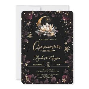 Celestial Sun,Moon,Stars Roses Quinceanera