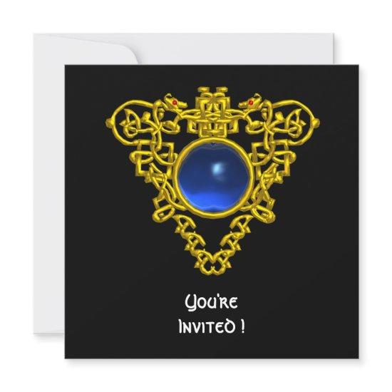 CELTIC HEART  blue sapphire,black
