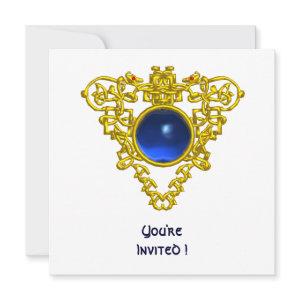 CELTIC HEART  blue sapphire,white