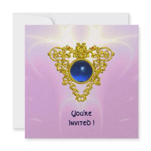 CELTIC HEART,  bright blue,pink violet gold
