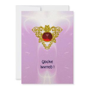 CELTIC HEART,  bright red,pink violet gold