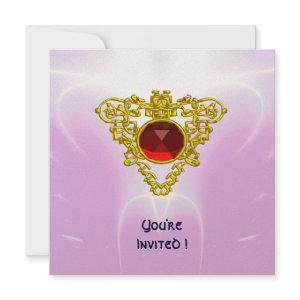 CELTIC HEART,  bright red,pink violet gold