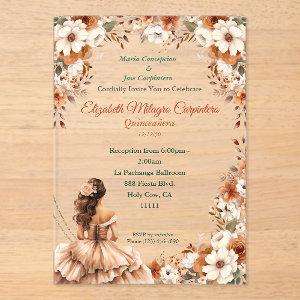 Champagne Beige Boho Quinceañera  Acrylic