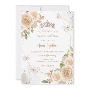 Champagne Creme Quinceañera Butterfly Tiara