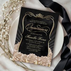 Champagne Gold Black Quinceañera