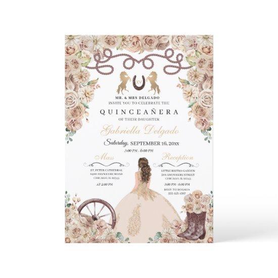 Champagne Gold Charro Princess Quinceanera