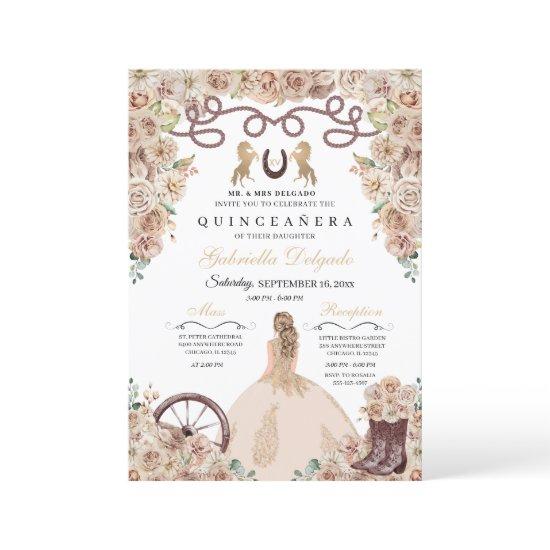 Champagne Gold Charro Princess Quinceanera