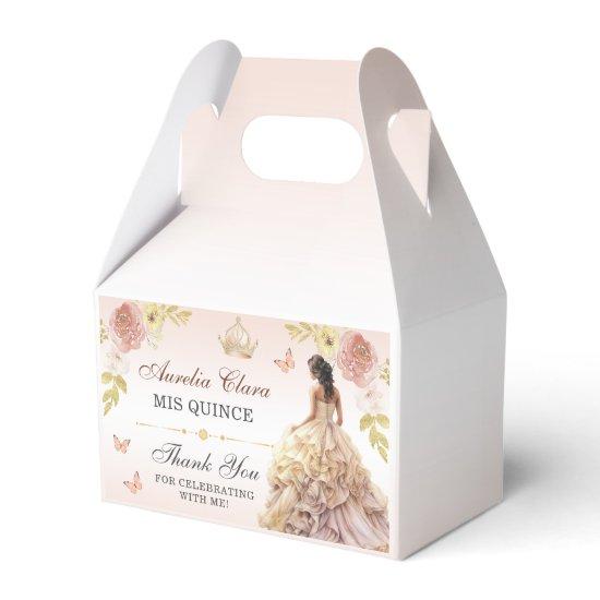 Champagne Princess Dress Quinceañera Birthday Favor Boxes