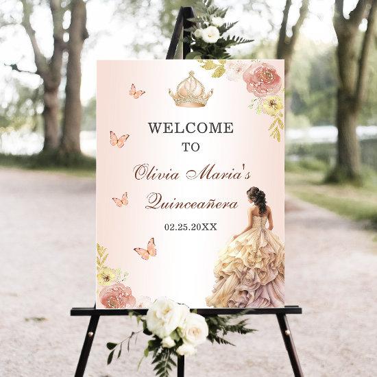 Champagne Princess Dress Quinceañera Birthday Foam Board