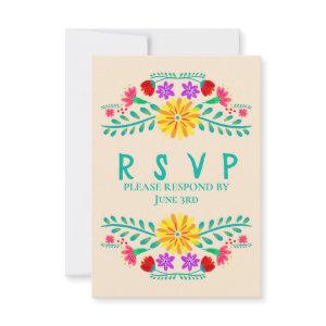 Champagne Quinceanera Mexican Fiesta Party RSVP Card