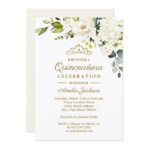 Champagne Watercolor Floral Quinceanera