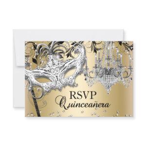 Chandelier Masquerade Gold Quinceanera RSVP