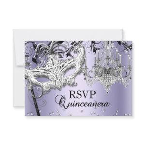 Chandelier Masquerade Purple Quinceanera RSVP