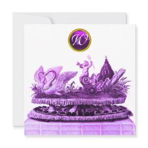CHARIOT OF SWANS AND CUPCAKES PURPLE BEACH WEDDING