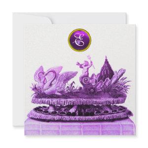 CHARIOT OF SWANS AND CUPCAKES PURPLE BEACH WEDDING
