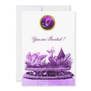 CHARIOT OF SWANS AND CUPCAKES PURPLE BEACH WEDDING