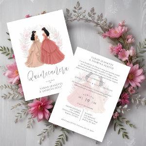 Charming Spanish Dusty Pink Shades XVs Twins